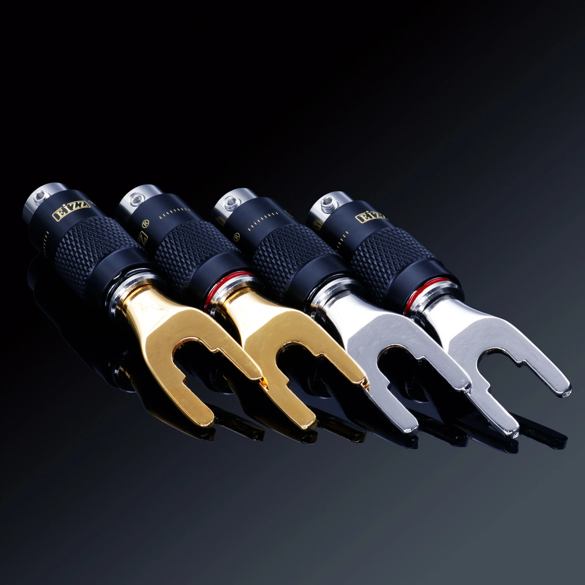 EIZZ-conector de clavija de plátano para horquilla macho, cobre chapado en oro y platino para altavoz de Audio Hifi, poste de encuadernación AMP