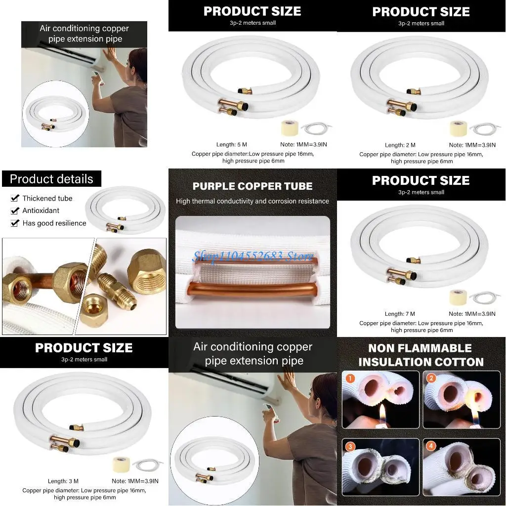 

Y6GD Air Conditioning Copper Tubing Hose Extension Thickened Twin Copper Hoses