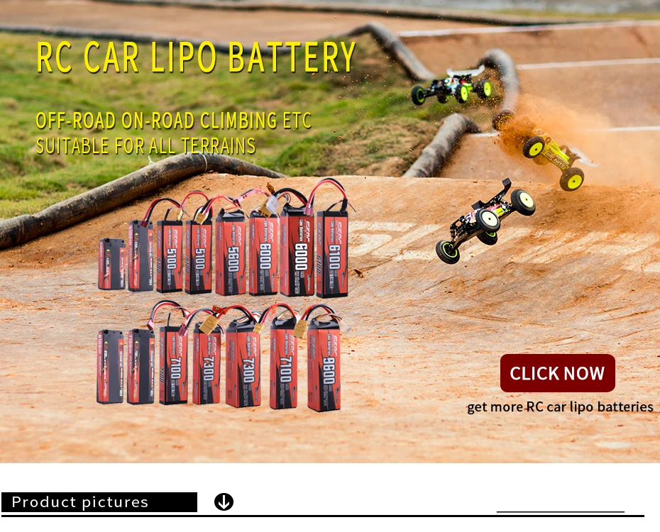 SUNPADOW 4S Rechargeable Lipo Battery 14.8V 6000mAh 70C Soft Pack with XT90 for RC Buggy Truggy Vehicles Car Boat TrucK Tank