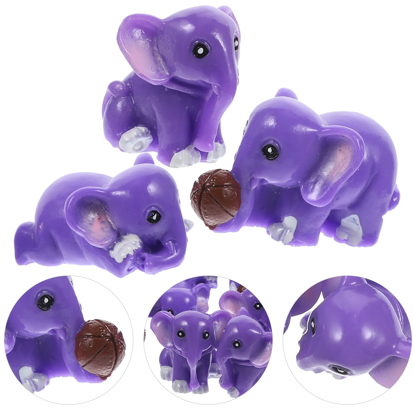 12 Pcs Moss Micro Landscape Decorative Ornaments Animal Mini Stuff Miniature Animals Elephant Household Figurines Resin