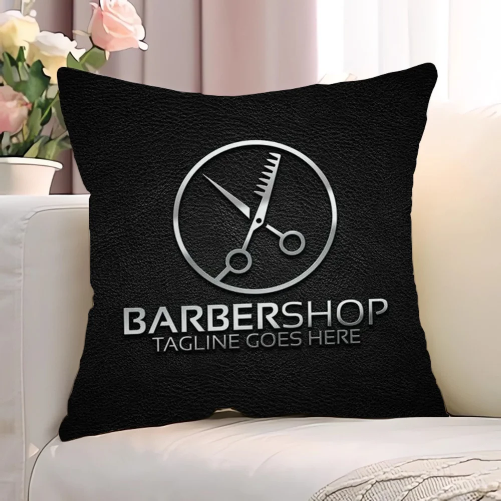 Barber Shop Decorative Pillowcase for Pillow Cushion Cover Lounge Chairs Cushions Short Plush Pillowcases 40x40 Pillows Sofa