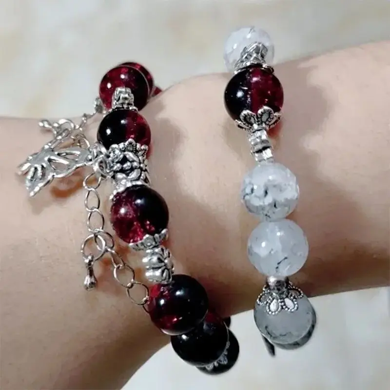 Anime Tian Guan Ci Fu Heaven Official’s Blessing Hua Cheng Xie Lian Cosplay Bracelet  Butterfly Pendant Beaded Bracelets Jewelry