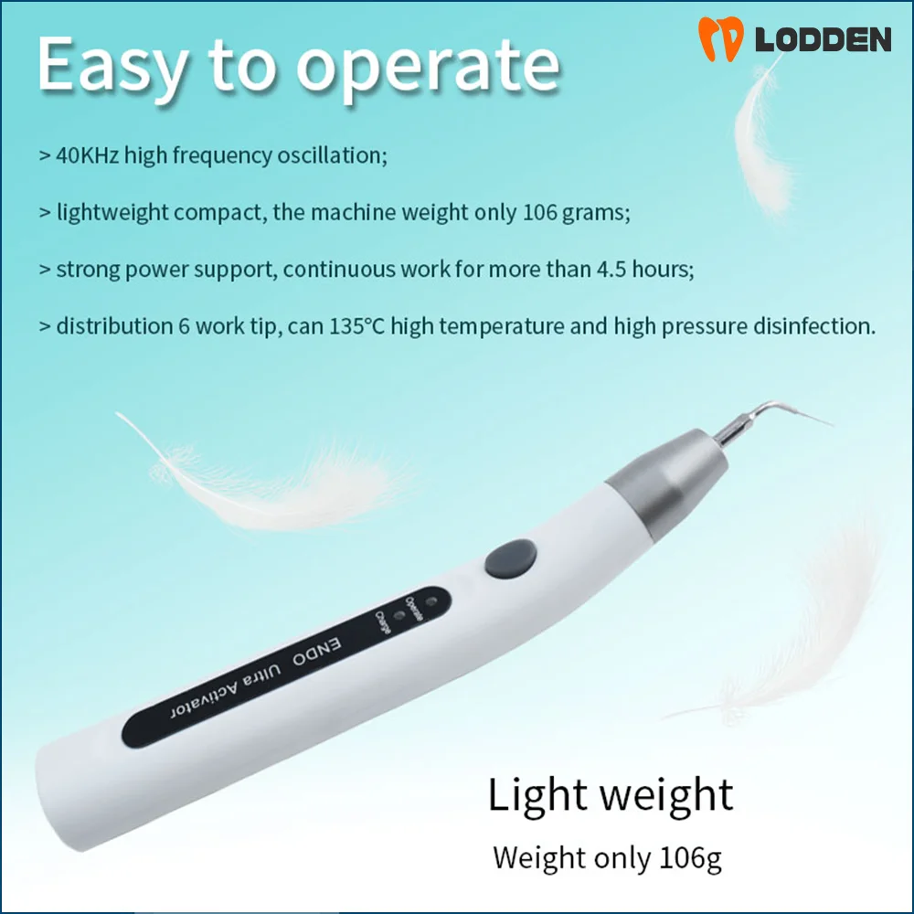 182-D1 Dental LED Wireless Ultrasonic Activator Endo Ultra Activator Ultrasonic Washing Tooth with 6 Tips Dentistry Tools