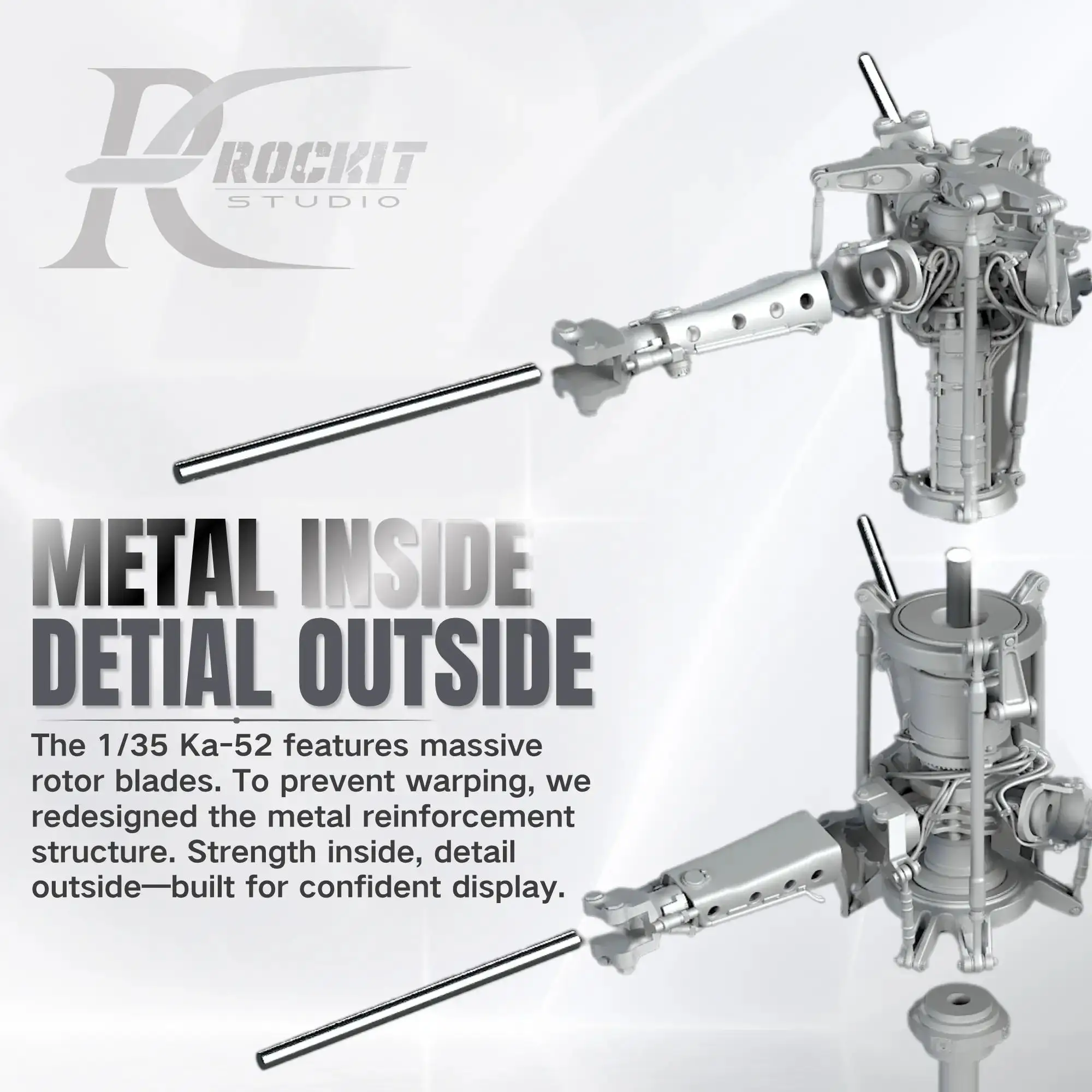 ROCKIT 350201 1/35 Ka-52 Metal Core Rotor hub 3D Printed Prats（For For Trumpeter 05119）
