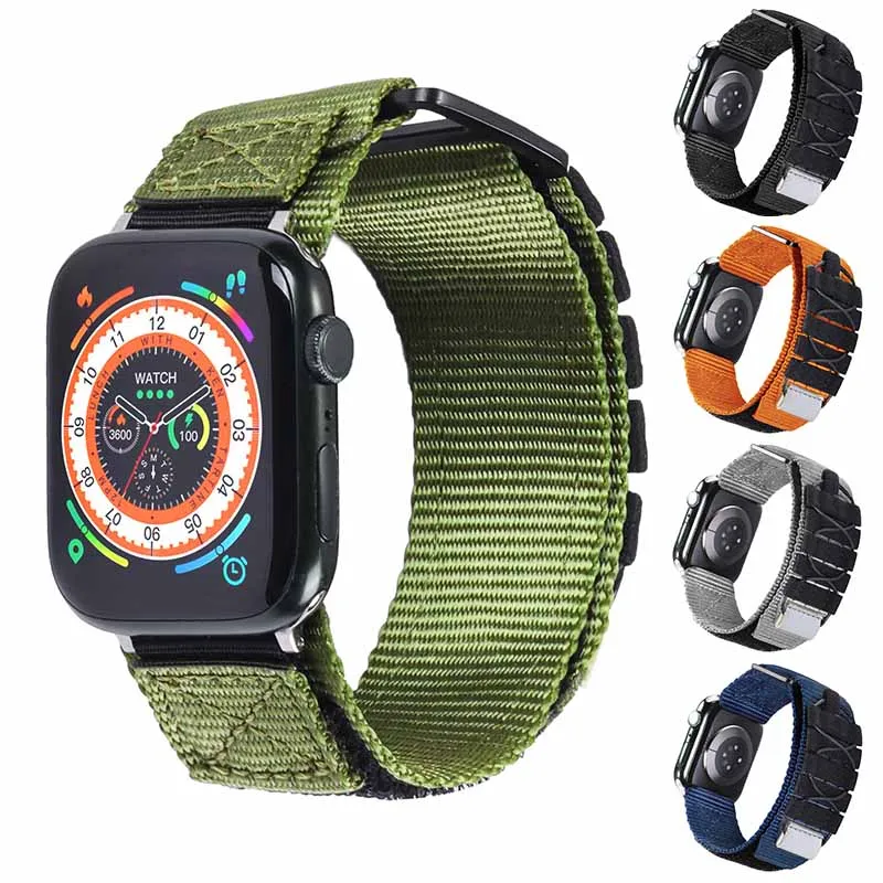 Outdoor Sport Nylon Watch Strap Band for Apple Watch Ultra 8 7 6 5 4 SE 42mm 49mm for iWatch Gym WristBelt Climb Mountain Hiking