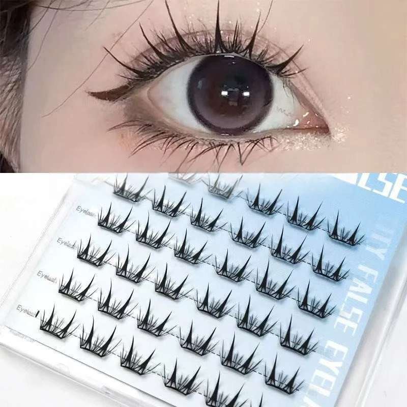 رموش صناعية ذاتية اللصق يمكنك صنعها بنفسك لا حاجة للغراء رموش عنقودية منفوشة على الموضة الكورية تمديد رموش مانغا للمكياج اليومي