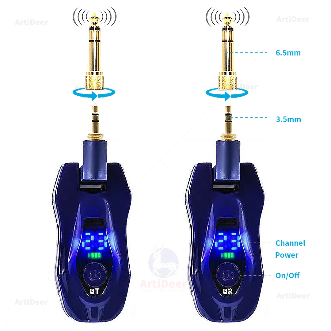 Guitar Wireless Audio Transmitter and Receiver Communication Device System for Electronic Wind Instrument Saxophone EWI5000 4000