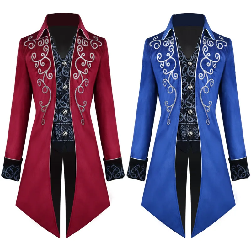 

Новый средневековый ретро придворный костюм, мужской фрак на Хэллоуин, серебряная верхняя одежда, элегантное сценическое представление, традиционный ханьфу