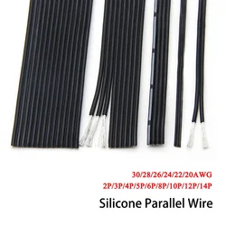 2/5/10M Silicone Parallel Wire 2P 4P 6P 8P 14P Multi-core 30 28 26 24 22 20AWG High Temperature Resistant Fexible Copper Cable