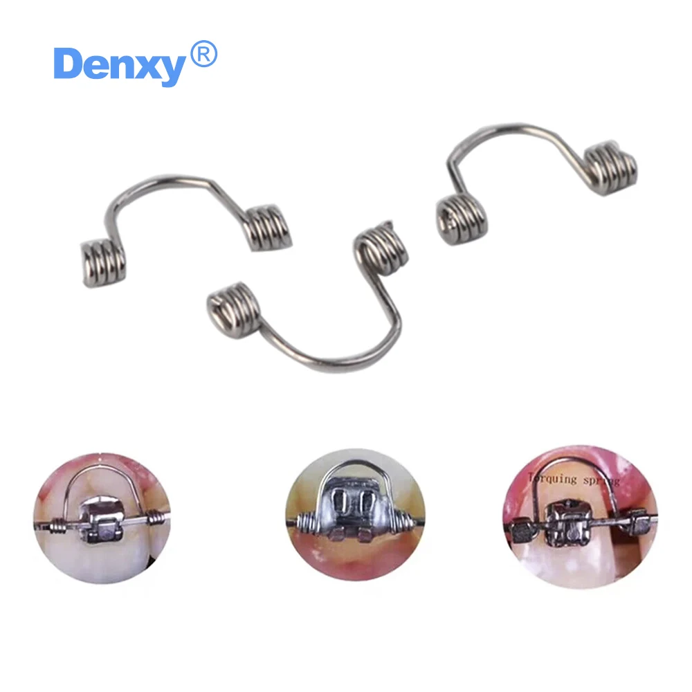 Denxy 30 Stück Kieferorthopädische Torsionsfeder für einzelne Frontzähne, Kieferorthopädischer Draht, Anteriorer Kieferorthopädischer Bracket – Detail 1