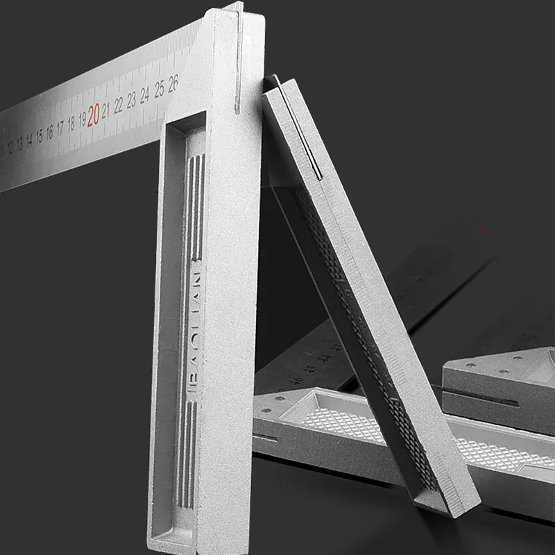 Stainless Steel 300mm Aluminum Alloy Square Ruler Right Angle Measuring Rule Tool Angle Square Ruler 90 Thickened Handle images - 6