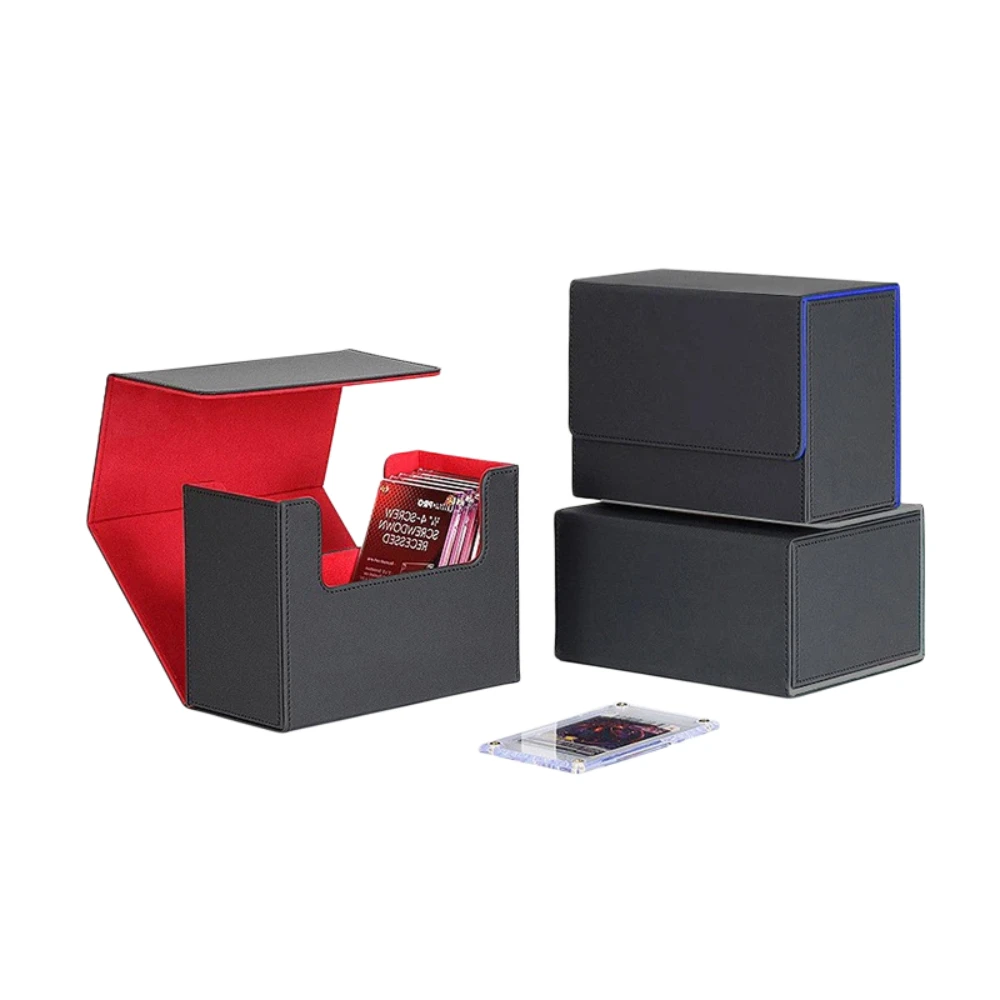 Portable Magnetic PU Graded Card Box Storage Case for Grading Card Slabs & Hard Sleeves Universal TCG CCG PTCG OCG Card Holder