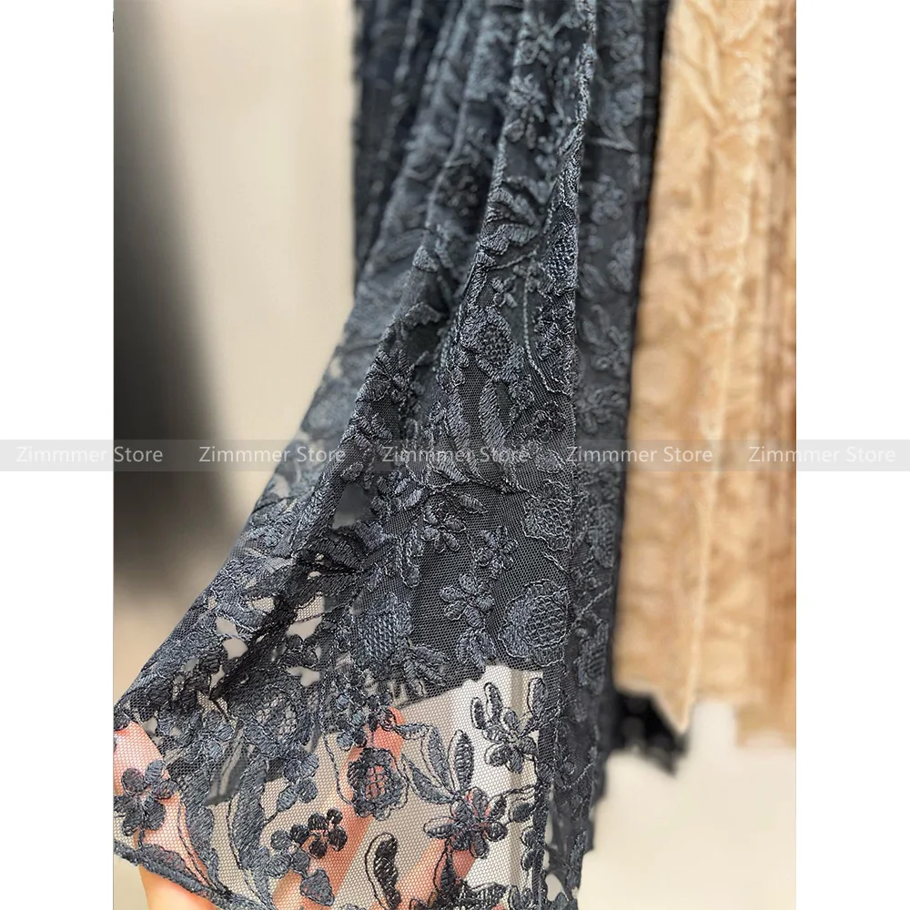 No Returns! Heavy work splicing embroidery design solid colour mid-length bustier skirt women 2024 early autumn new