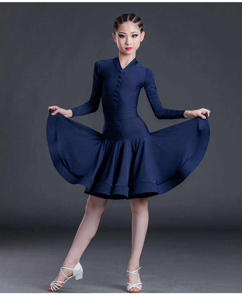 Robe de danse latine pour enfants, robe de danse pour filles, manches courtes, fendue, vêtements de spectacle, ensemble deux pièces