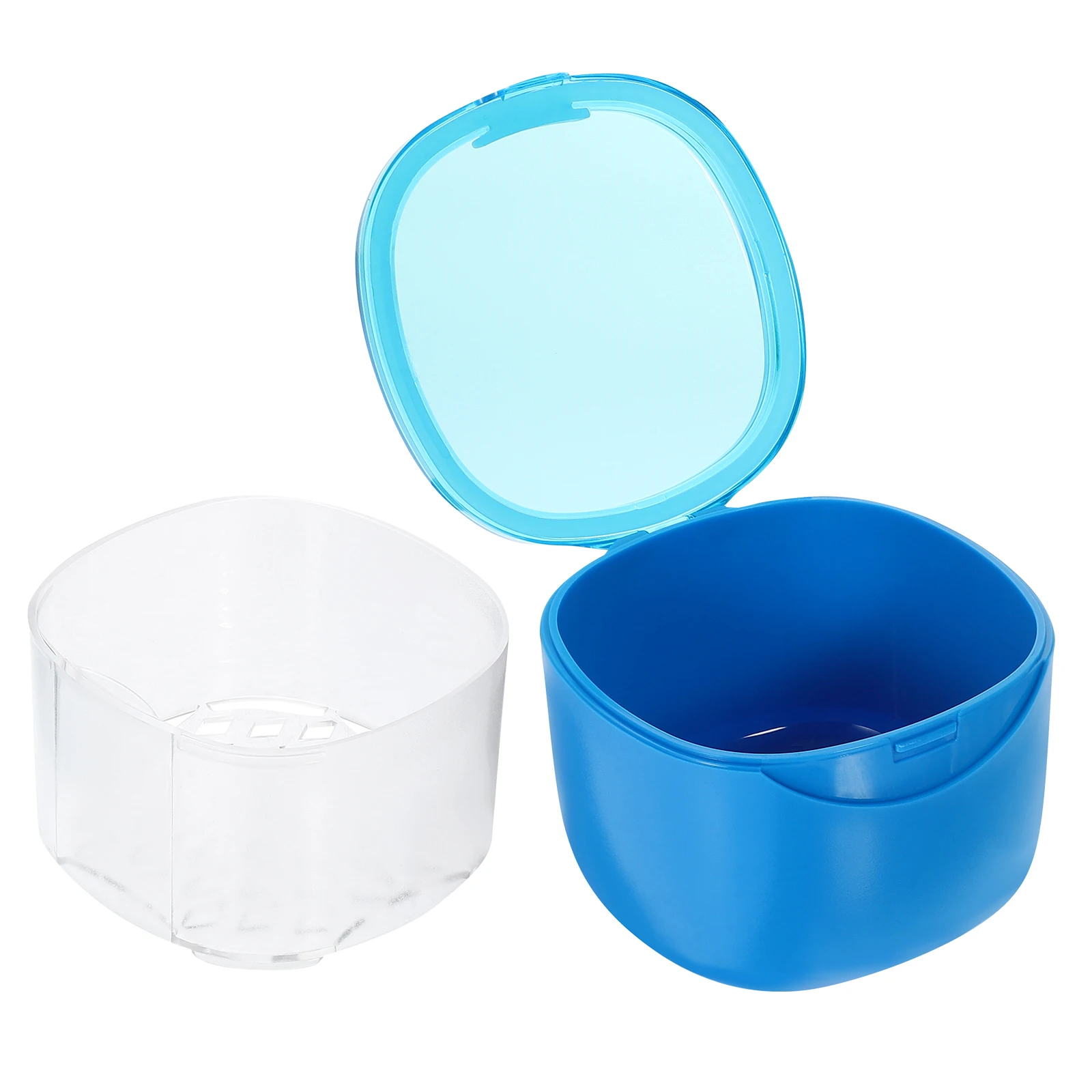 

Denture Box Sky Portable Retainer Holder Compact Design Breathable Scratch Proof Travel Denture Case Convenience