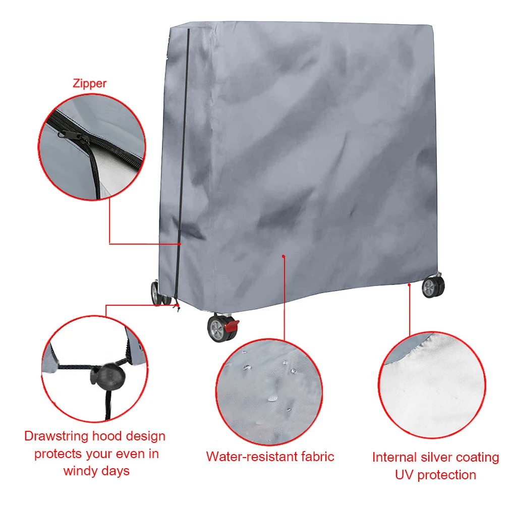 

210D Oxford Fabric Folding Ping Pong Table Cover Dustproof Table Tennis Table Protector Cover Zipper for All Weather Protection