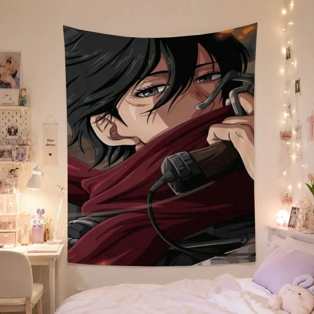 Mikasa Ackerman Attack on Titan Flag Digital Printing Banner for Garage Wall Out Door Decoration