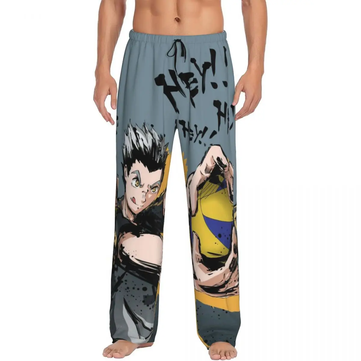 

Custom Haikyu Yu Nishinoya Pajama Pants Men's Anime Manga Lounge Sleep Drawstring Sleepwear Bottoms with Pockets