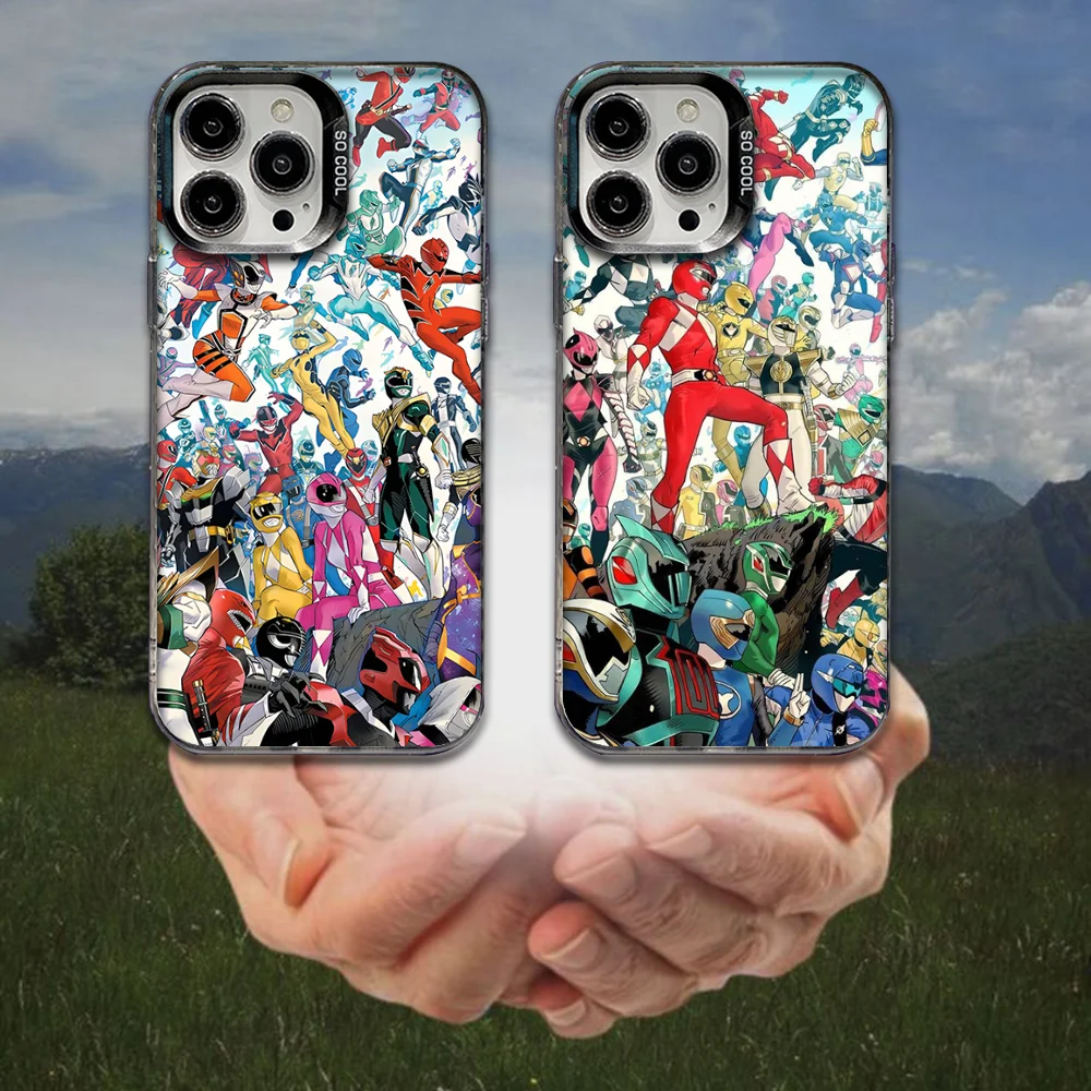 

P-PowerS Cool R-Ranger Phone Case For iPhone 16,15,14,13,12,11,8,7,Pro,Max,Plus,Mini,XS,SE Anti Fall Black Matte Hard