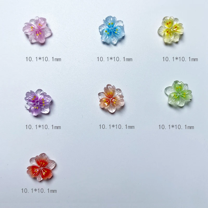 30PCS Ice Transparent Flower Resin 3D Nail Art Charms Glow-In-Dark Butterlfy Bowknot Nail Decorations DIY Jewelry Accessories