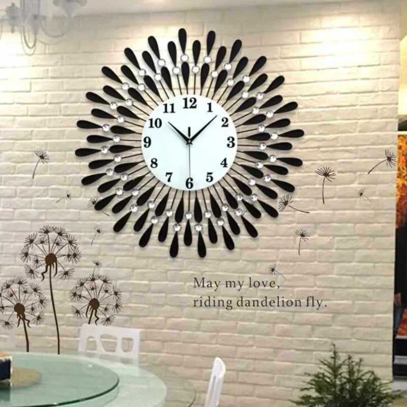 Interior Decorative Art Wall Clock Luxury Modern Silent Digital Wallclock Large Living Room Bedroom Kitchen Battery Electronic