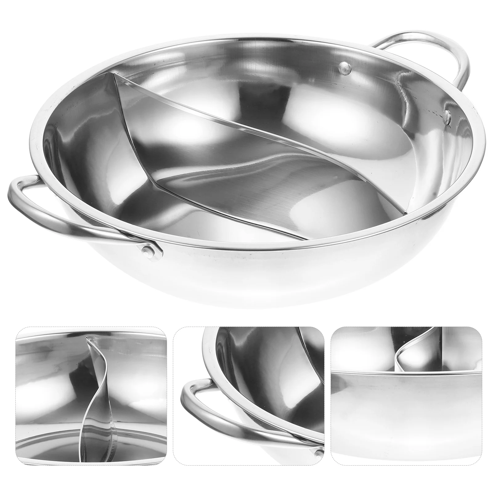 

Electric Hot Pot Mandarin Duck Pans Kitchen Stainless Steel Stockpot Soup Two-flavor