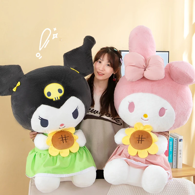 30/45cm Sanrio Kuromi Melody Cinnamoroll sunflower Cartoon Cute Plush Stuffed Toys Plushie Soft Dolls Pillow Birthday Gifts kids