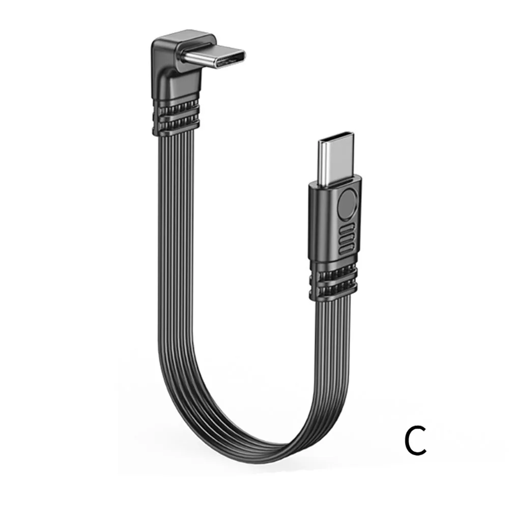 90-Grad-Typ-C-Verlängerungskabel 480 Mbit/s Hochgeschwindigkeits-Datenübertragungskabel USB-C-Stecker auf USB-C-Buchse Schnelles Kabel für Samsung Xiaomi
