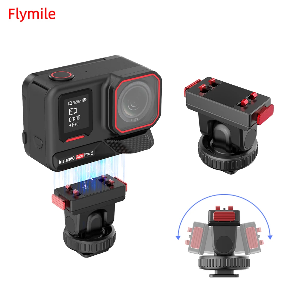 �y�Z�[�����zFlymile ���C�A�_�v�^�[ Insta360 X5/Ace Pro 2 �J�����A�N�Z�T���[�p �N�C�b�N�����[�X���C�x�[�X�O�r�������b�h�}�E���g