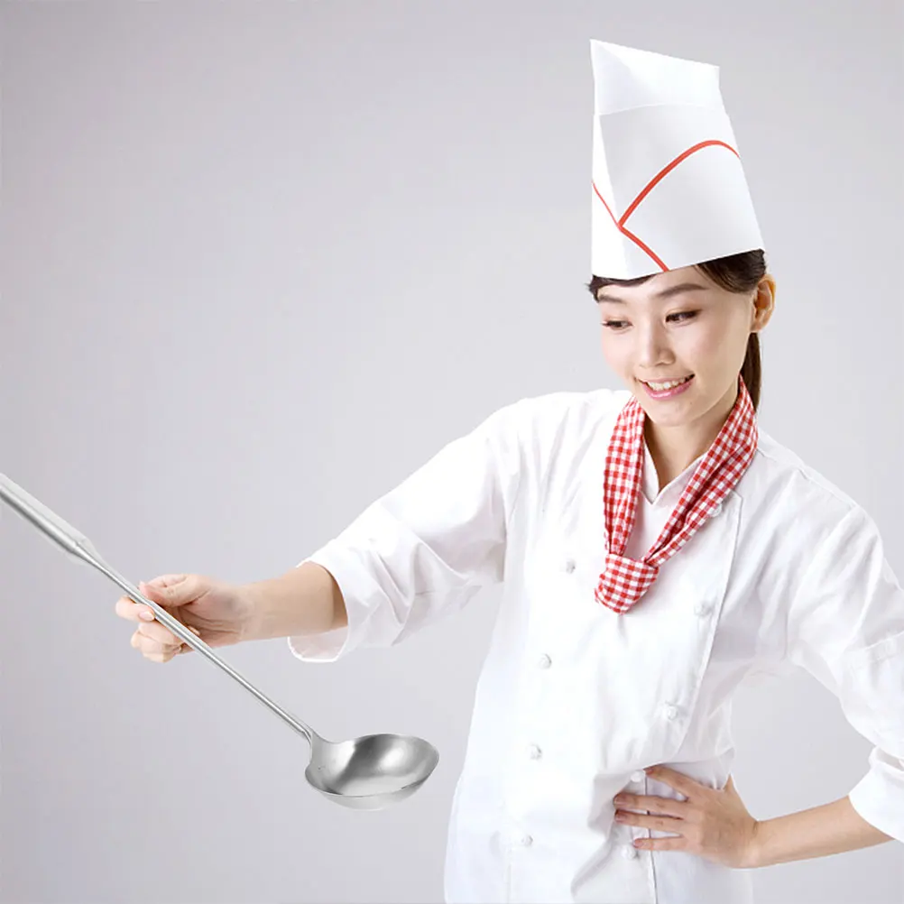 

1pc Long Handle Ladle Spoon Stainless Steel Heavy Duty Soup Scoop Large Water Bailer For Kitchen Restaurant Hotel Cooking