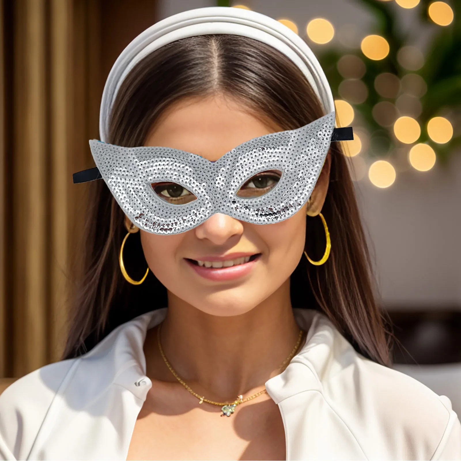 

Adult Children Carnival Gold Purple Green Sequins Half Face Mask Masquerade Performance Masks Festivals Carnival Mask Props