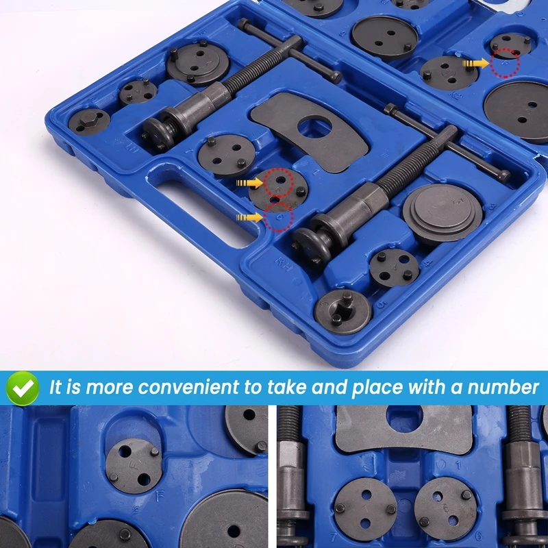 22PCS Automotive Brake Piston Tool Universal Brake Piston Resetter Set Brake Piston Resetter Reset Tool