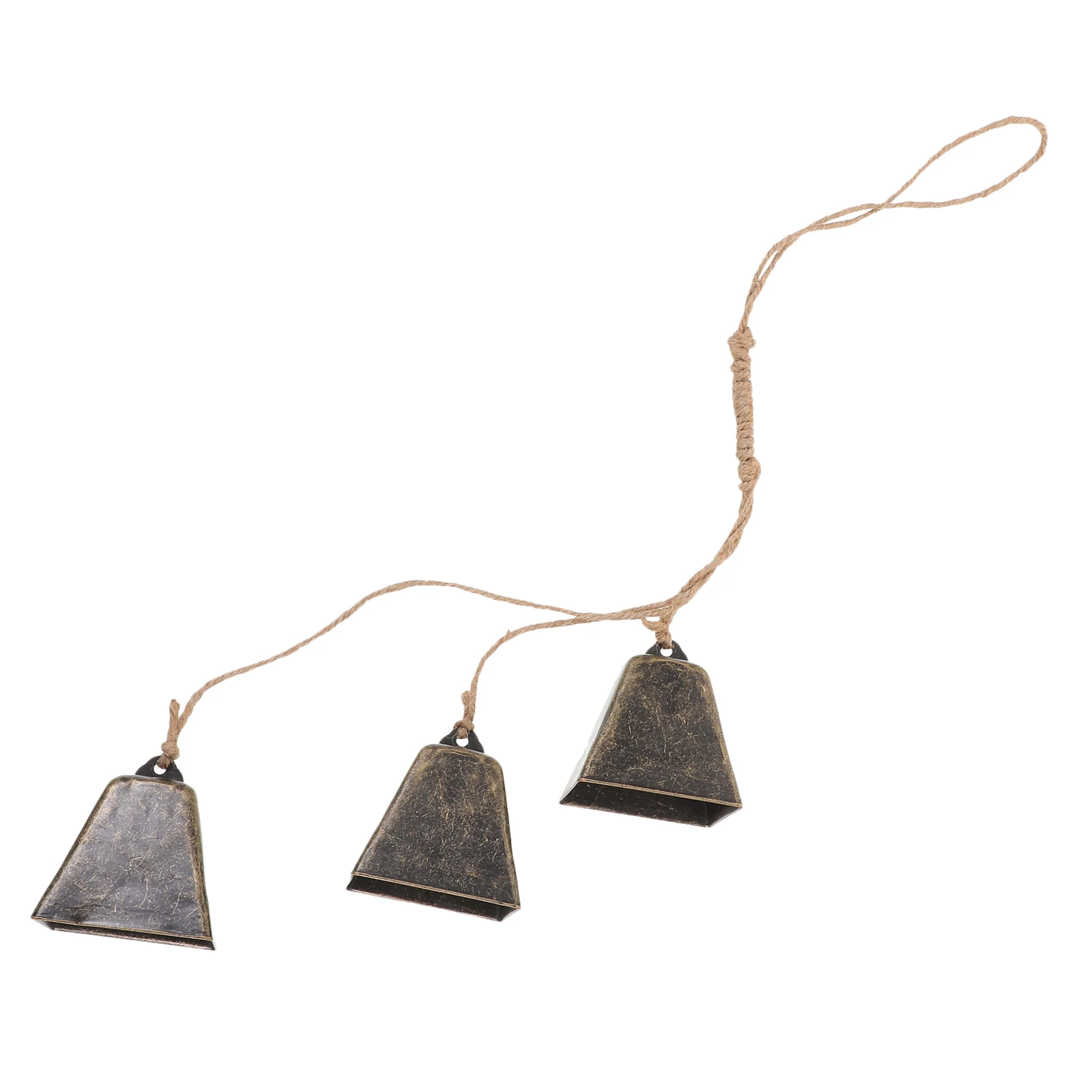 

Vintage Bells Iron Door Hanging Cow Bell Decor Square Xmas Hanging Door Window Festive Wind Chimes Metal Christmas Bells
