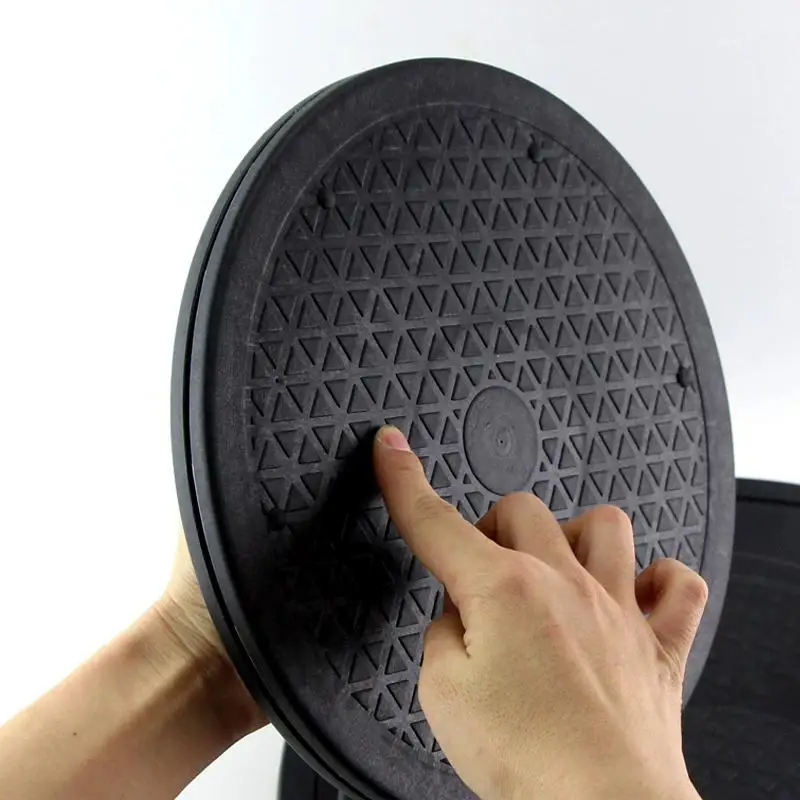 Meja Putar Plastik Hitam Praktis 8 inci 20cm, Meja Putar Bundar untuk Bonsai, Meja Putar 360 Derajat untuk Monitor TV