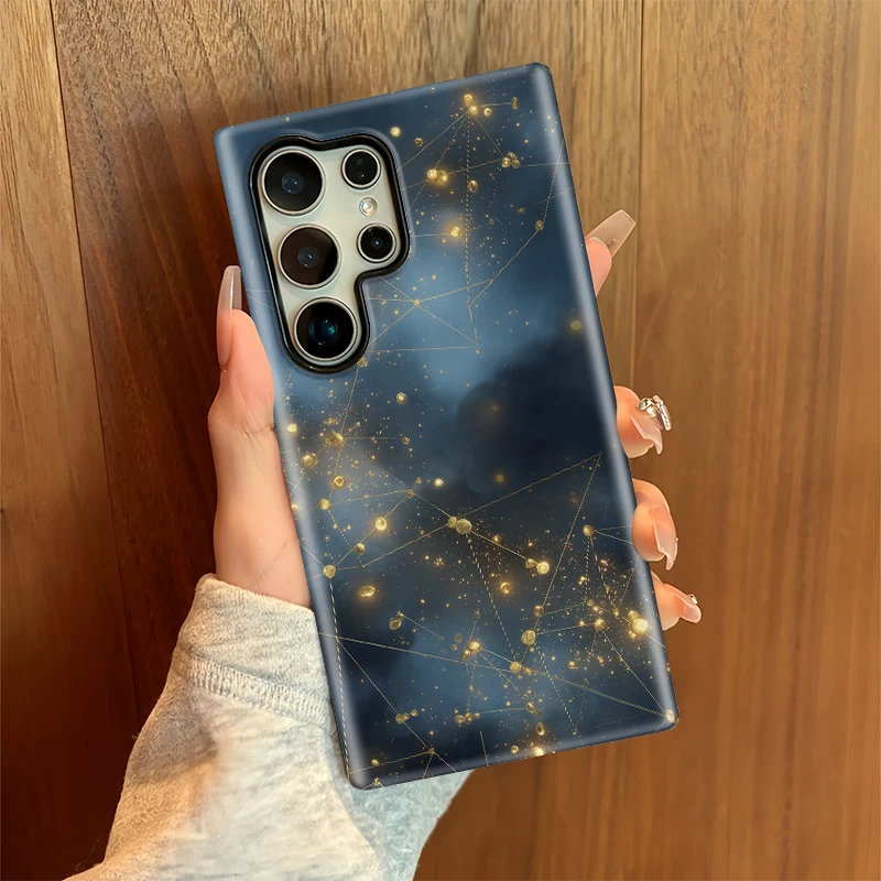 Fcicicase ماتي الاكريليك قضية الهاتف لسامسونج غالاكسي S25 زائد S25 + S24 الترا S20 FE S23 السماء النجوم نمط غطاء مقاوم للصدمات #6