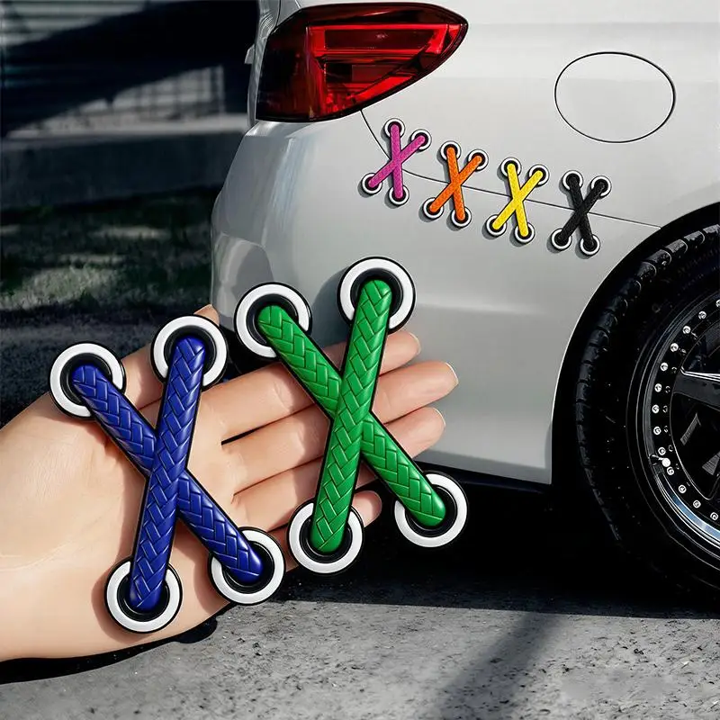 

Car Motorcycle Decals Decorative Sticker Vinyl Sticker Funny Cross Shoelaces Adhesive Funny Shoelace Stickers Trucks Helmets