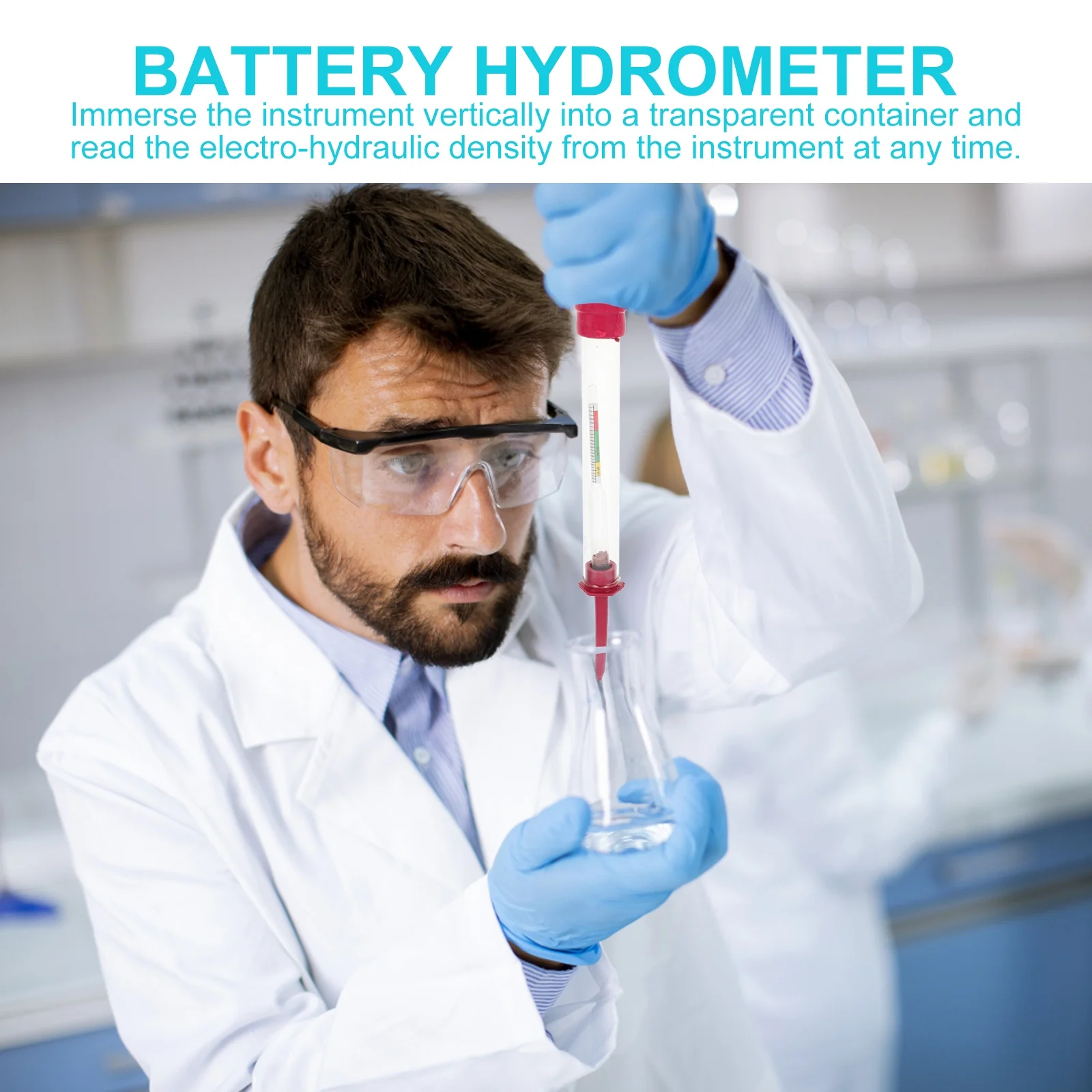 

2pcs Hydrometer Electrolytic Density Meter For Measuring Specific Gravity Long-Lasting Durable Use Simple Design