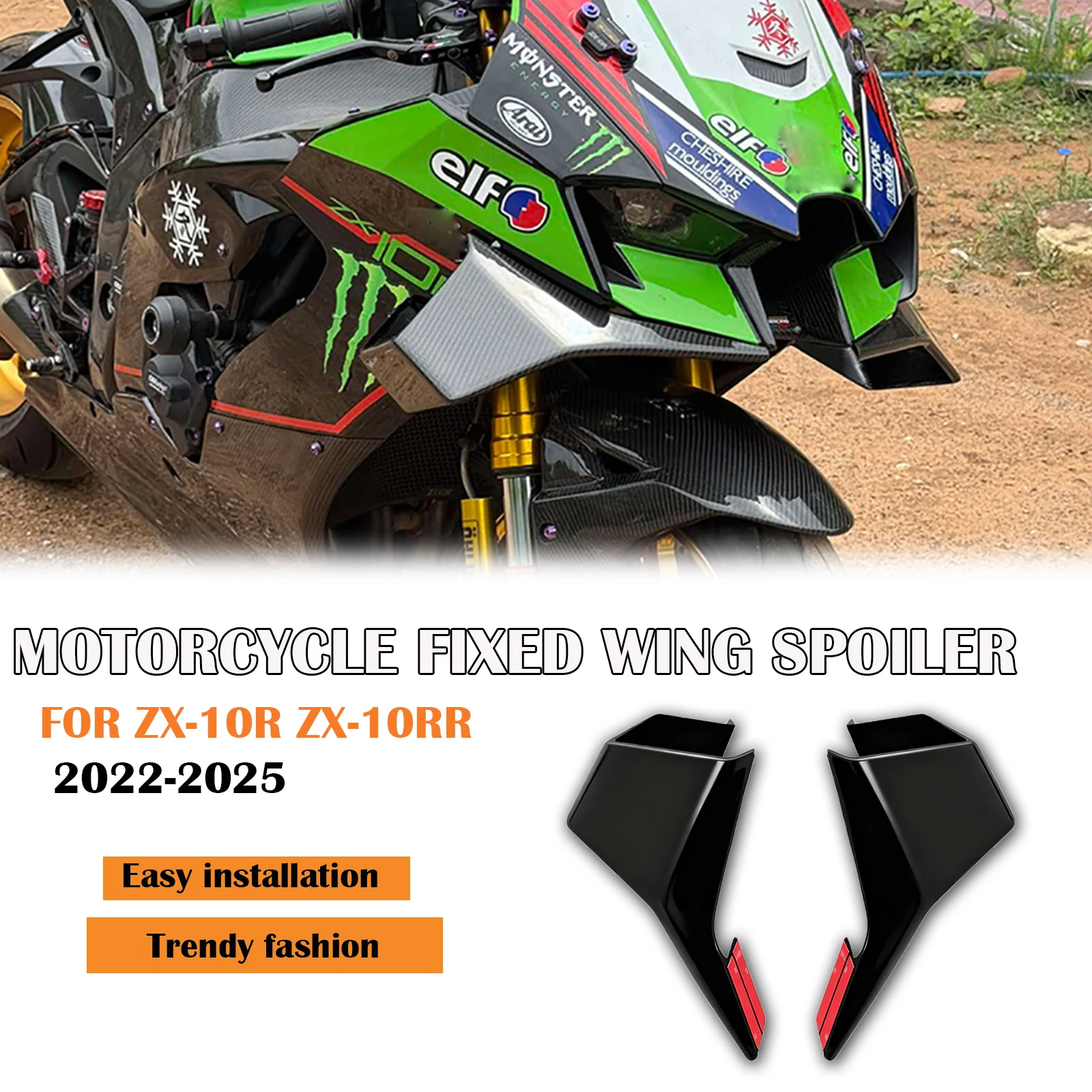 Motorcycle Side Winglet Spoiler For Kawasaki ZX-10R ZX-10RR 2022