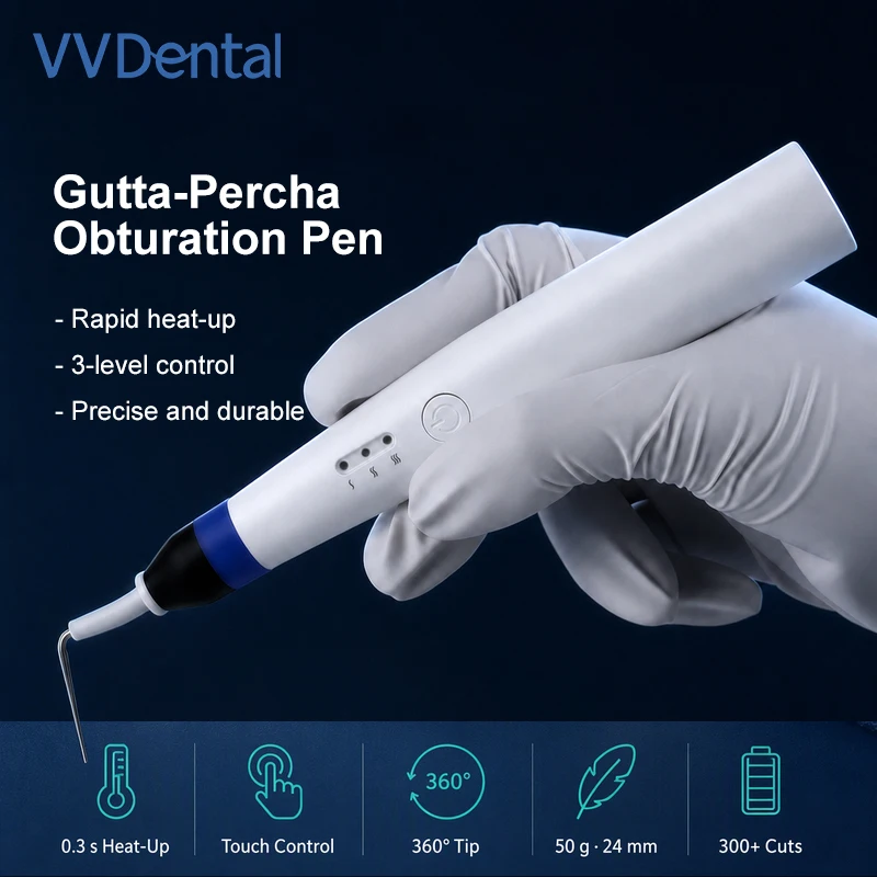 Dental Root Canal Obturation Pen 3 Temperature Levels 0.3s Rapid Heat Wireless Handheld Gutta-Percha Cutting & Filling Tool