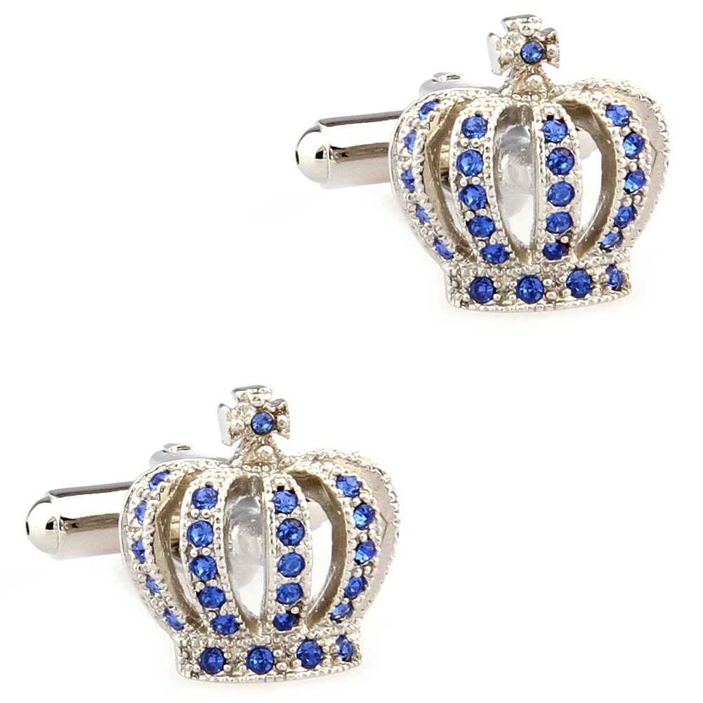 

4 Designs TZG Stone Cufflinks Mens Cuff Links Crown Factory (2 Pairs / Lot)
