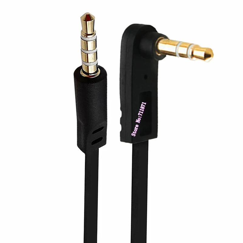 Sudut Kanan Datar Jantan Ke Jantan TRS TRRS 3.5 Kabel Adaptor Garis Lurus 90 Derajat TRRS TRS Kabel Saluran Audio Jantan 3 4 Tiang 3.5Mm