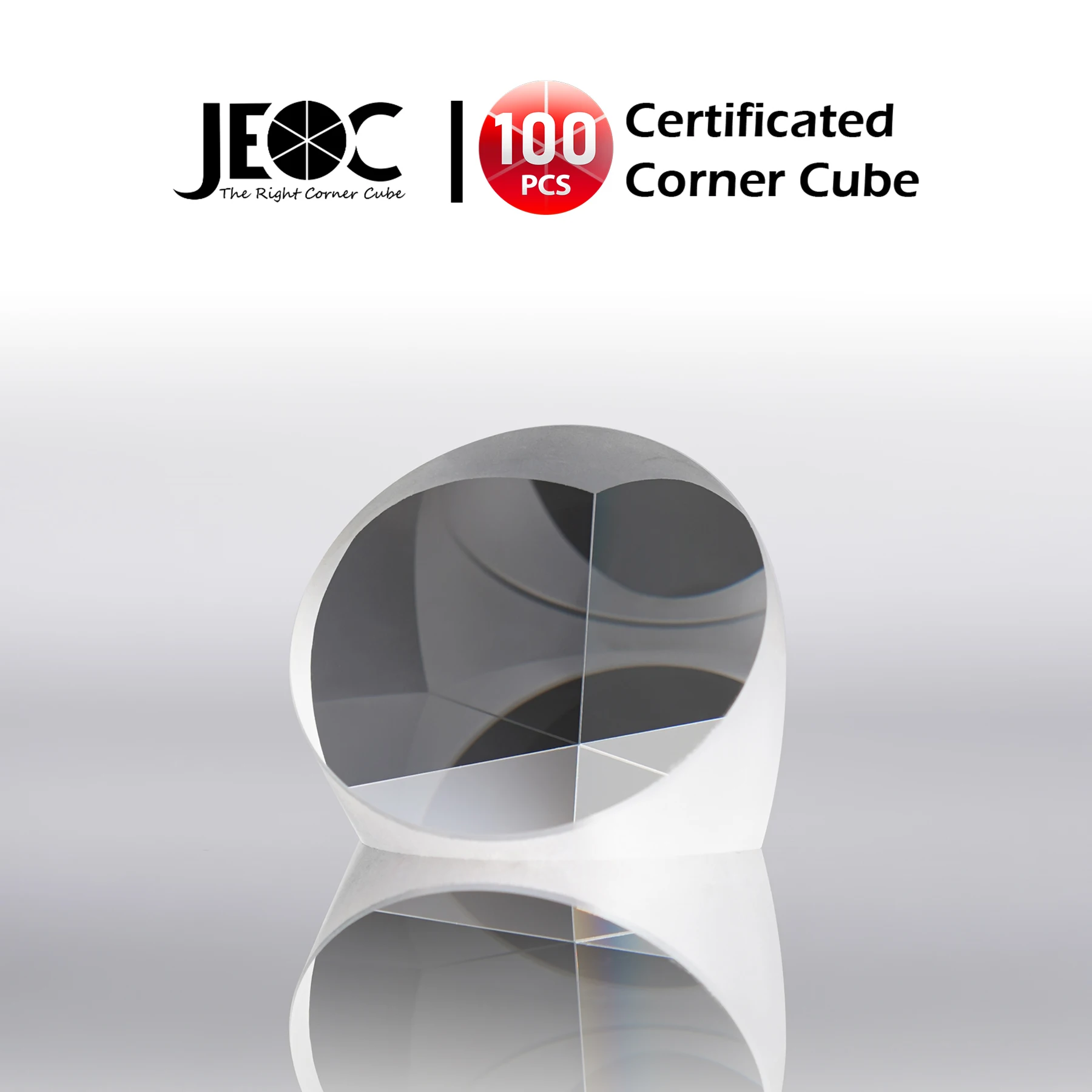 100pcs JEOC Certificated Corner Cube, 42mm Diameter, 32mm Height reflective prism, Uncoated