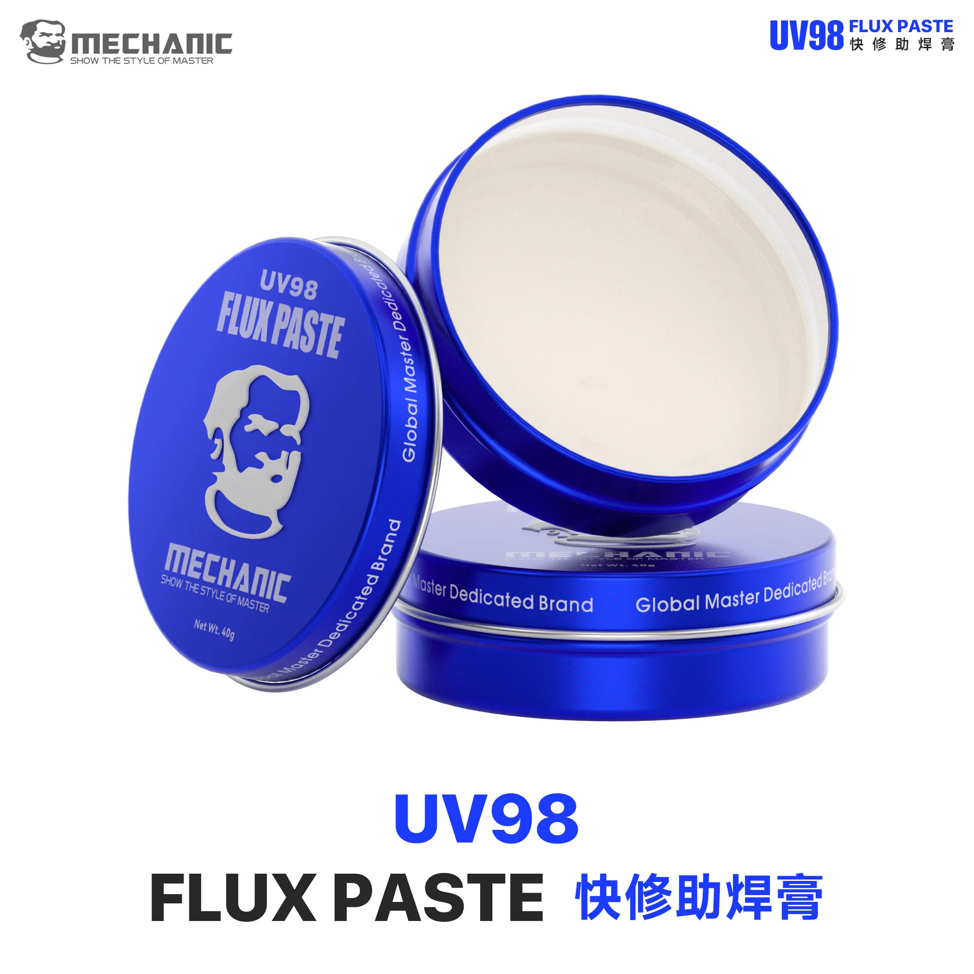 MECHANIC UV98 Fast Acting Flux Paste Jelly Solder Flux No Dripping No Splashing For BGA PCB Phone Mainboard Soldering Work Tools