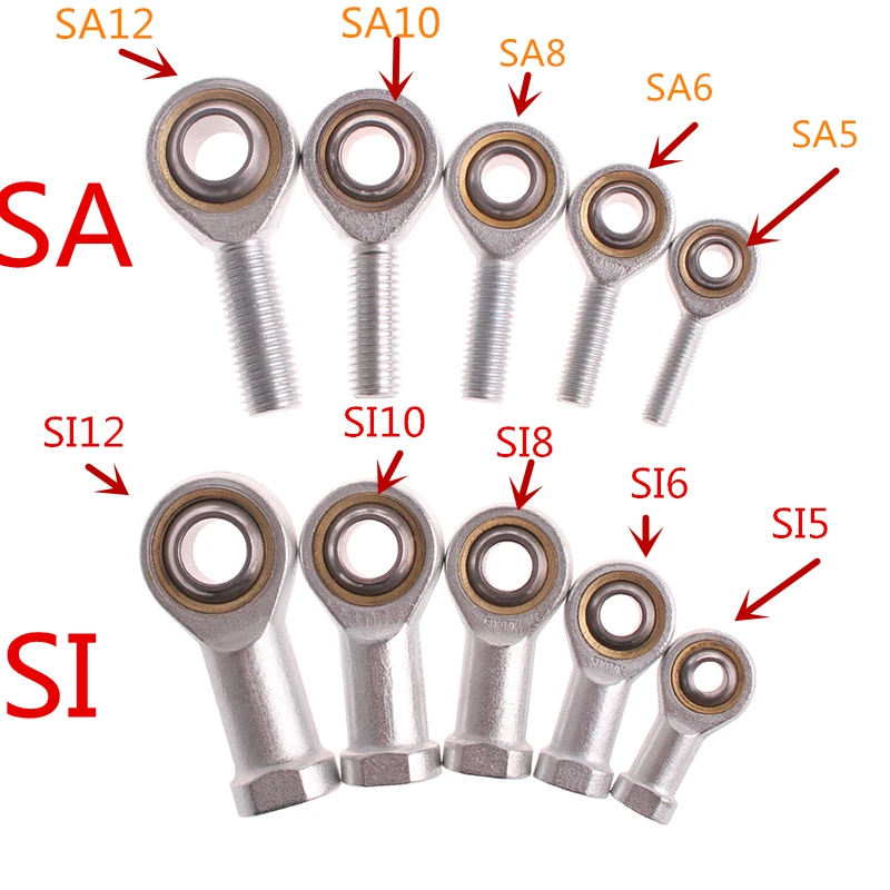 1PC SI5 6 8 10 12 14 16 TK Metric Male Left Female Right Hand Thread Rod End Joint Bearing AXK Bearing rod end joint bearing