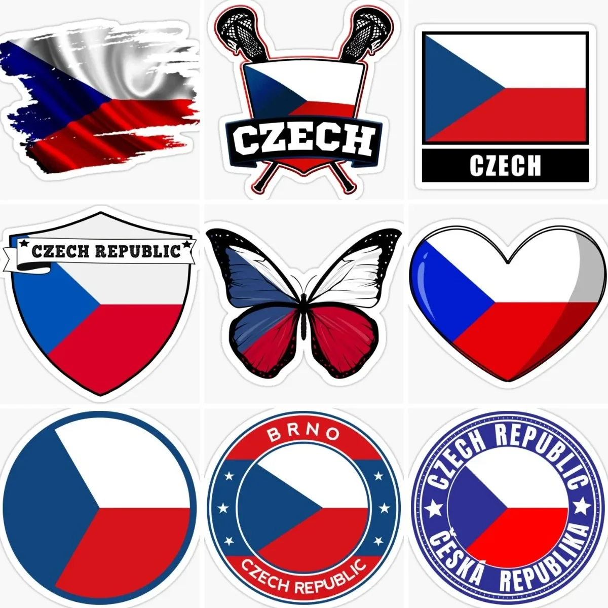 

Czech Republic Flag Emblem Stickers Vinyl Laptop Car Window Glass Truck Motorcycle Helmet Racing Off-road Wall Decal Assecories