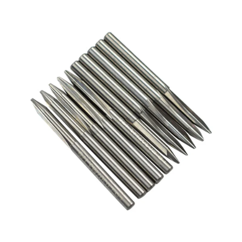 10pcs Milling Cutter 3 Edge Pyramid Engraving Bit 3.175mm（1/8） Shank 20/30/40/45/60/90 Degrees CNC Router Bit Wood Milling Tool