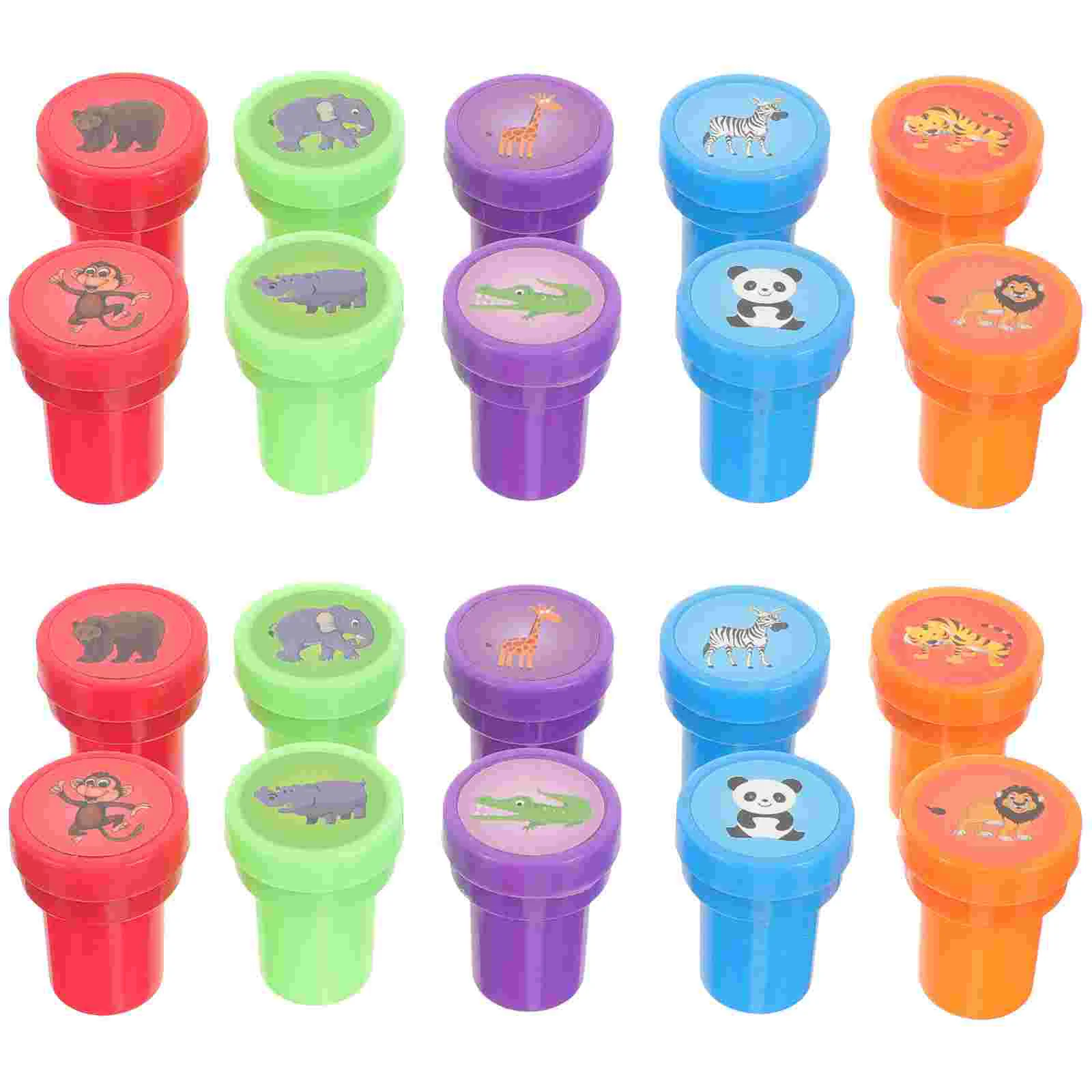 

20 Pcs Animal Shape Children Stamps Reusable Lightweight Funny Stamper Label Cute Kid Toy School Home Use Fruit Vegetable