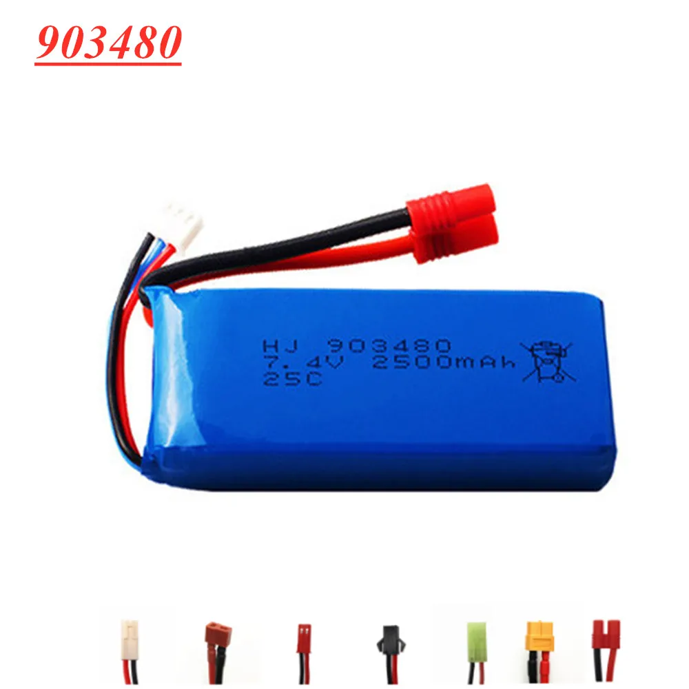 Batteria Lipo 7.4 v 2500mAh 25c per Syma X8C X8W X8G X8 RC Quadcopter parti 7.4 V 903480 giocattoli batteria con protezione da sovracorrente