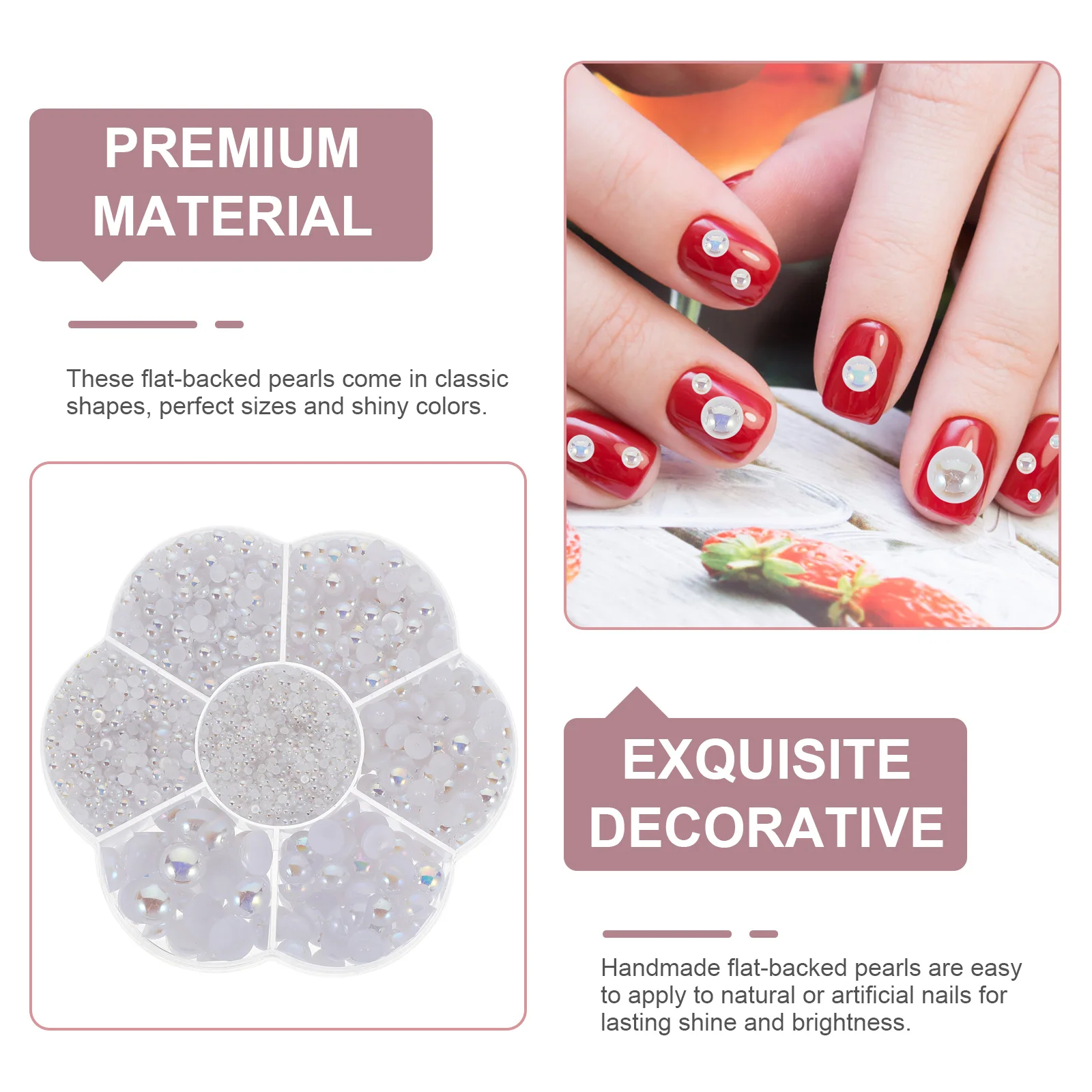 

1 Box Crafts Flatback Pearls Manicures Half Round Beads Diy Phone Case Material Multifunctional Nail Art Decor Diy Manicure