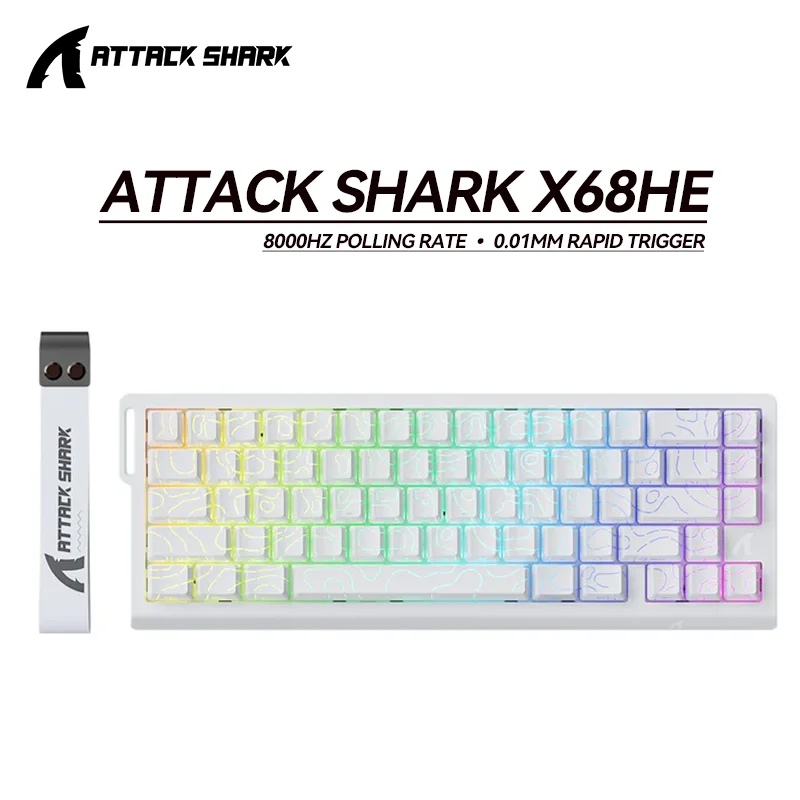 

ATTACK SHARK X68HE Wired 8KHz Magnetic Keyboard,0.01mm RT Accuracy,Support RT/Snap Tap/DKS/MT/TGL,Rapid Trigger,Gaming Keyboards